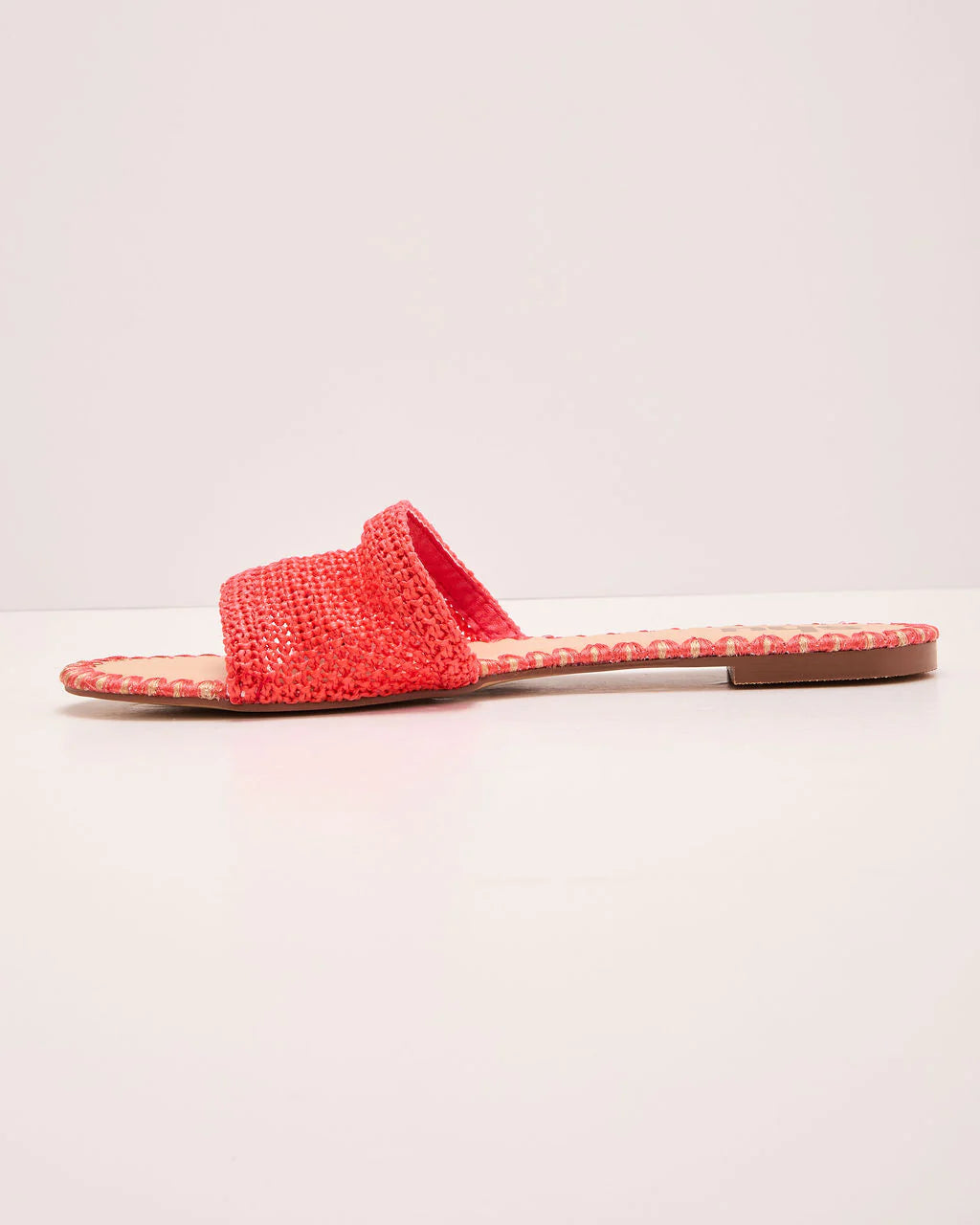 Earth Shine Woven Straw Flat Sandals