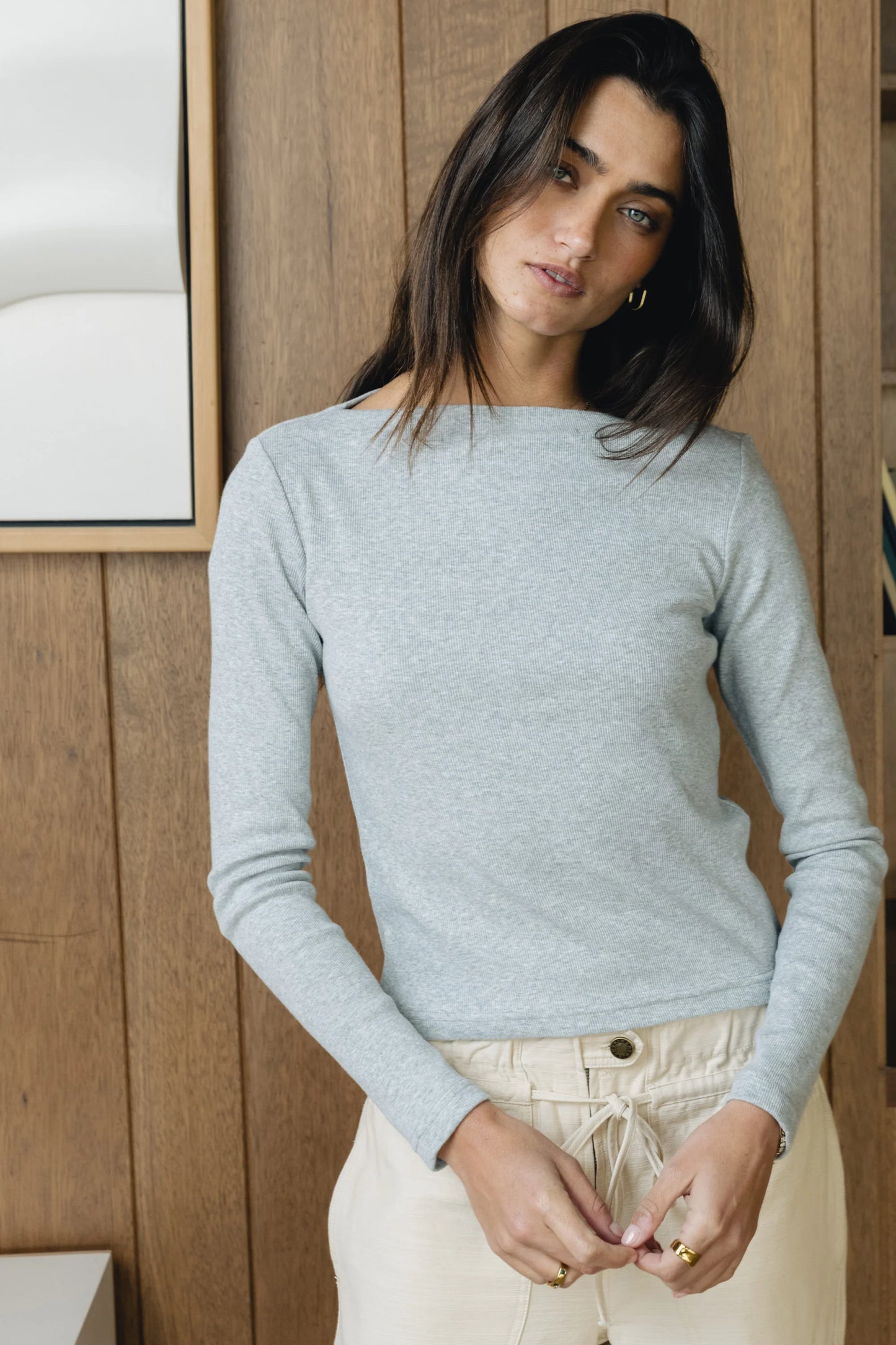 Becca Boatneck Top in Grey