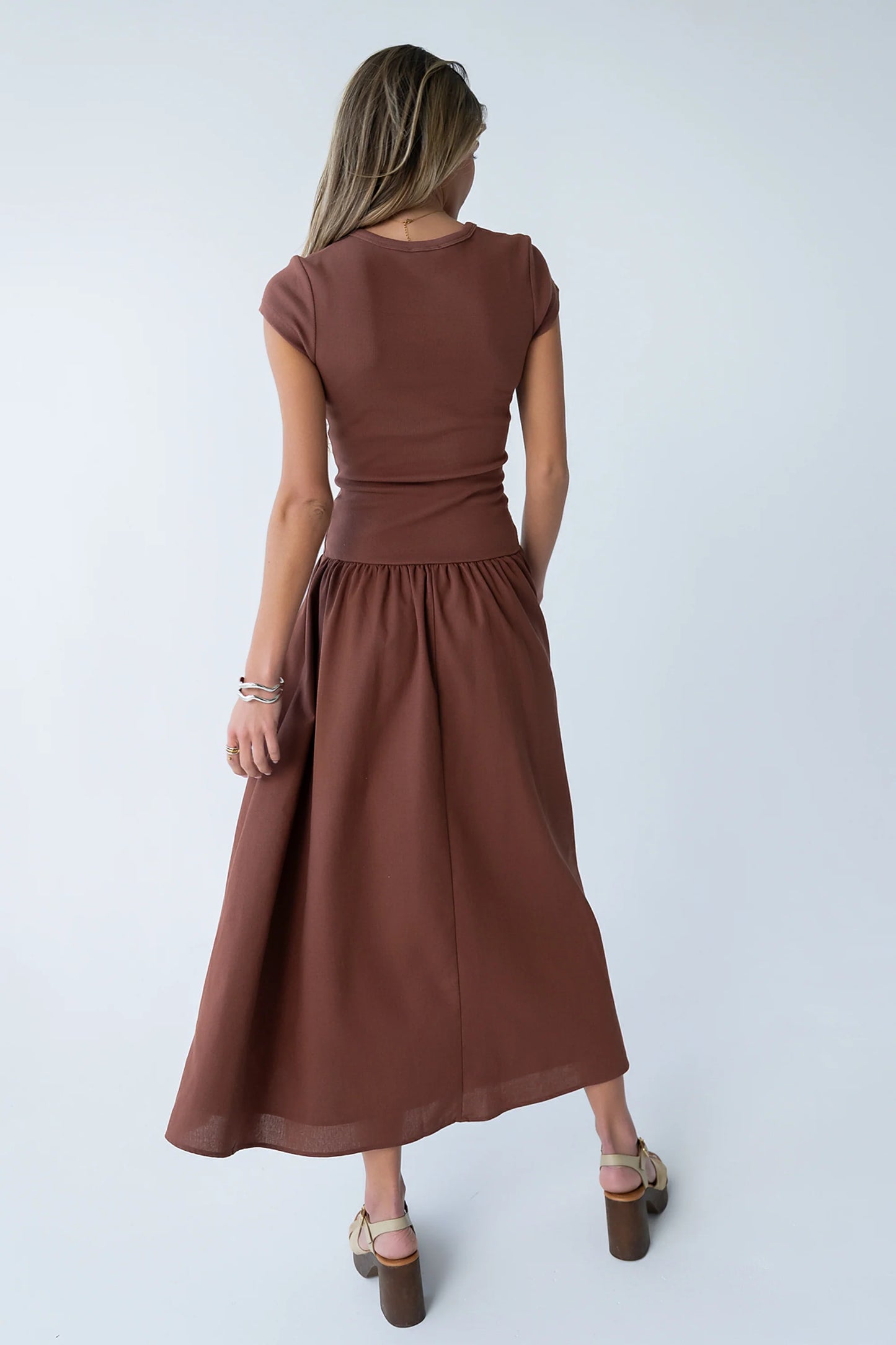 Bailee Maxi Dress in Red-Brown