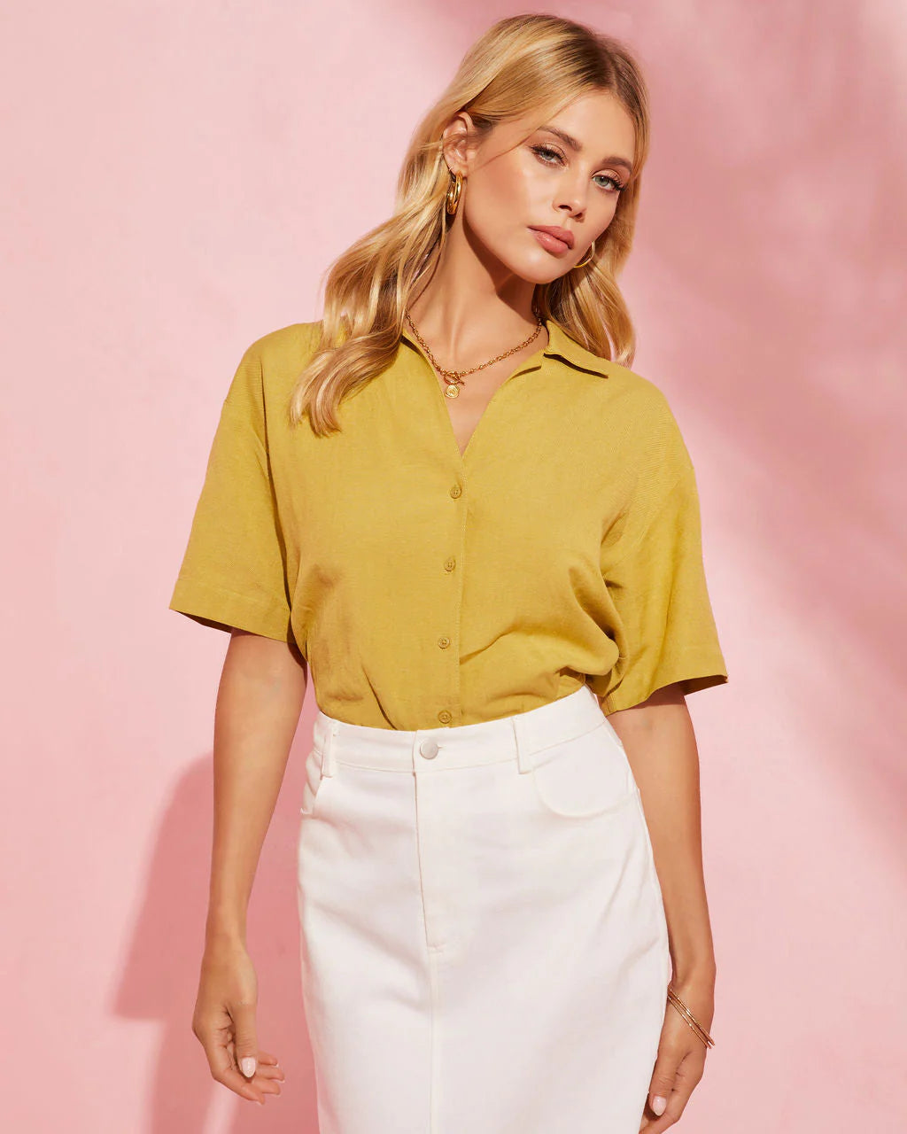 Tofino Short Sleeve Button Up Top